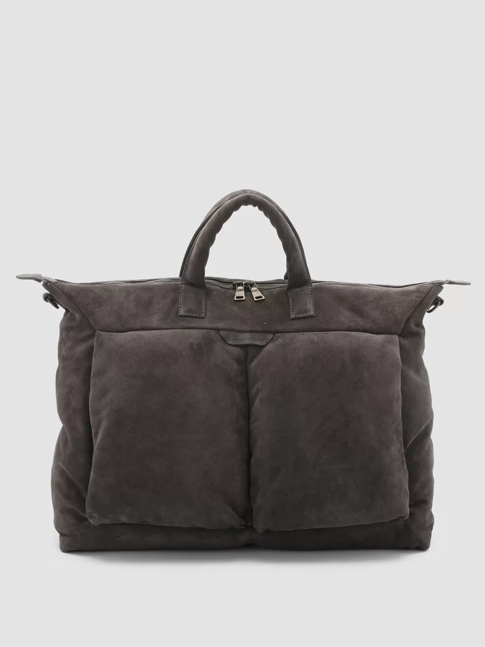 Officine Creative Bags>HELMET 31 - Suede Weekender GREY