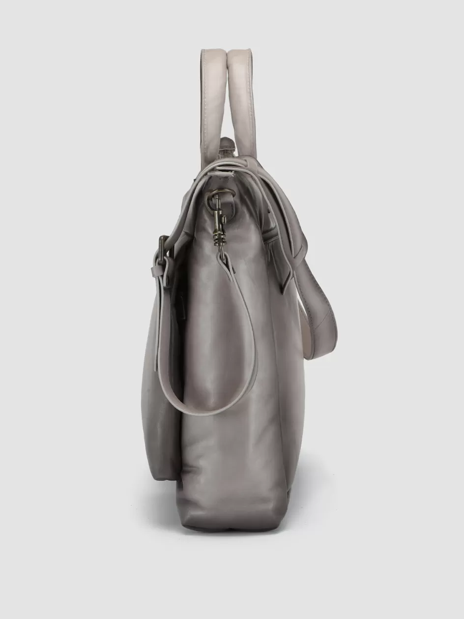 helmet_32__grey_leather_tote_bag_99944.webp Officine Creative Bags>HELMET 32 - Leather Tote Bag GREY