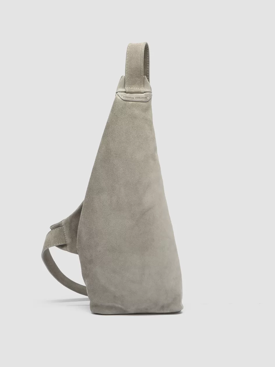 Officine Creative Bags>HELMET 35 - Suede Backpack GREY