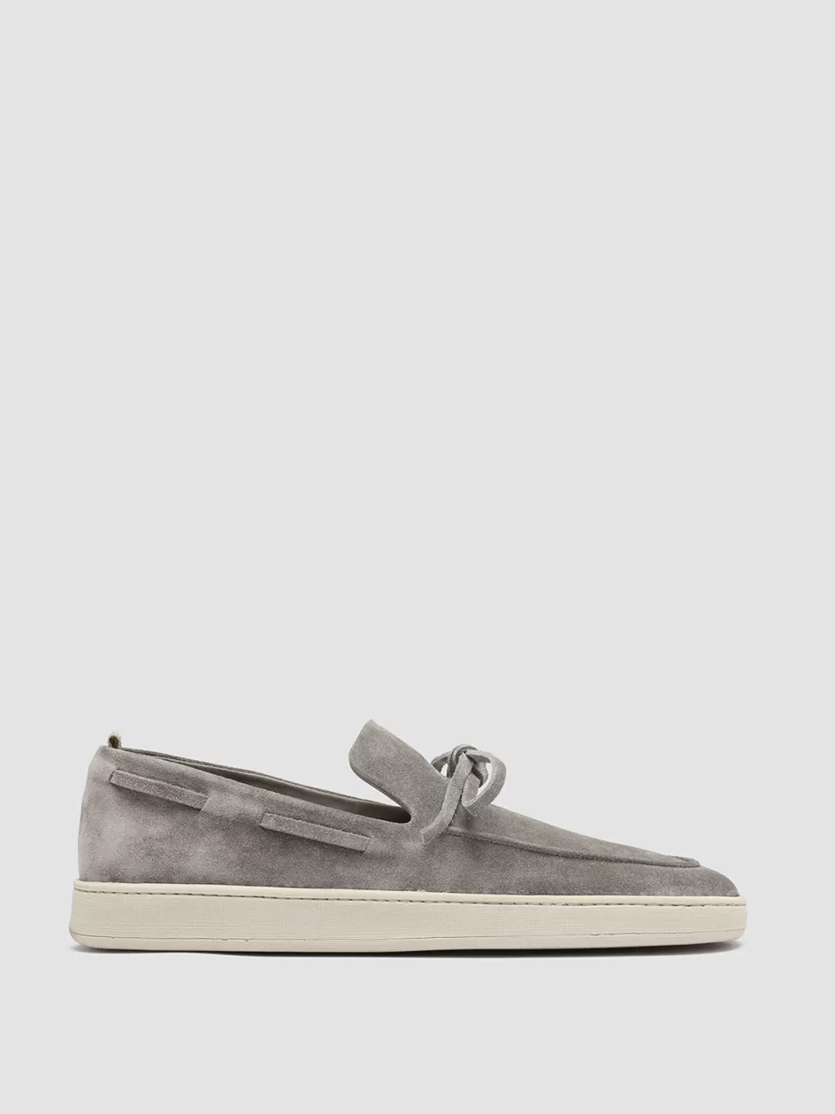 Officine Creative Sustainable Sneakers | Suede Selection>HERBIE 003 - Suede Boat Loafers GREY