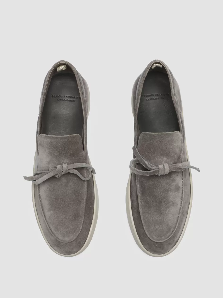 Officine Creative Sustainable Sneakers | Suede Selection>HERBIE 003 - Suede Boat Loafers GREY