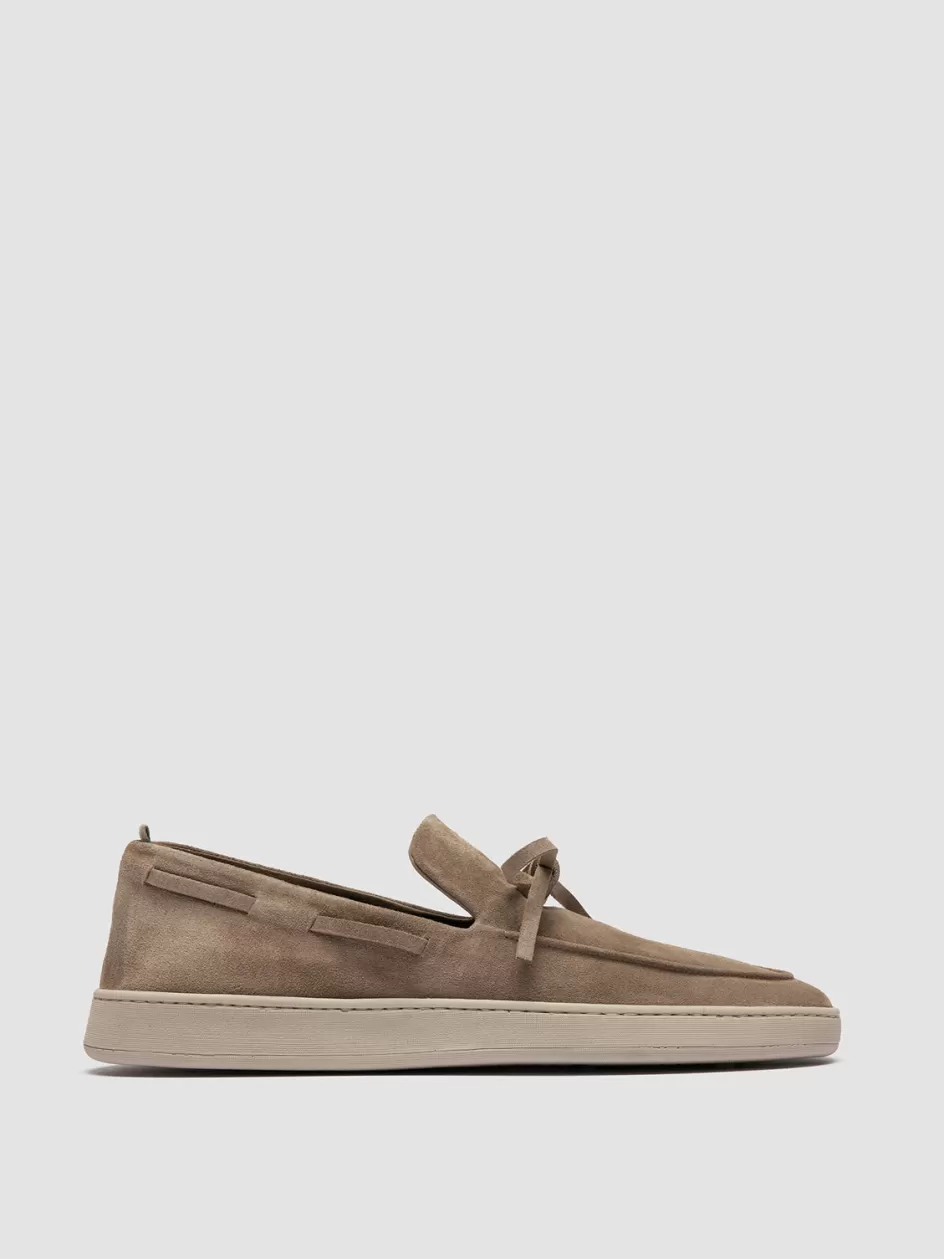 Officine Creative Sustainable Sneakers | Suede Selection>HERBIE 003 - Suede Boat Loafers TAUPE