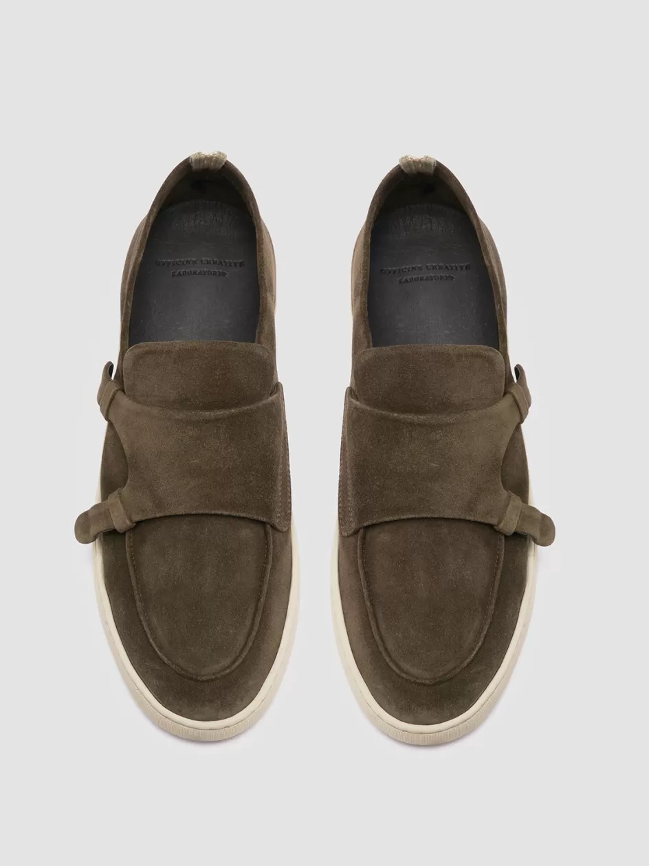 Officine Creative Sustainable Sneakers | Suede Selection>HERBIE 005 - Suede Low Top Sneakers GREEN