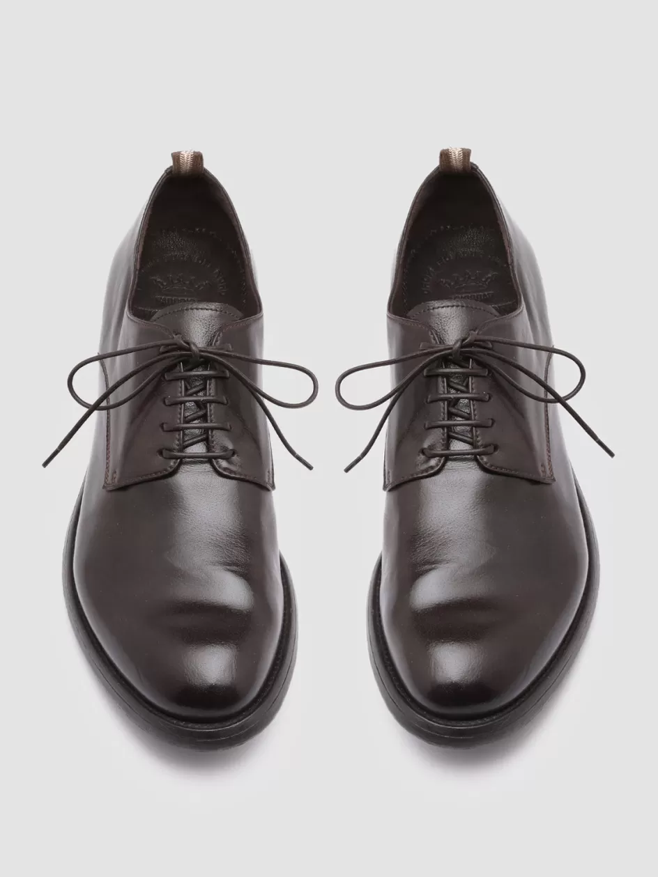 Officine Creative Derbies | Formal Shoes>HIVE 008 - Brown Leather Derby Shoes EBANO