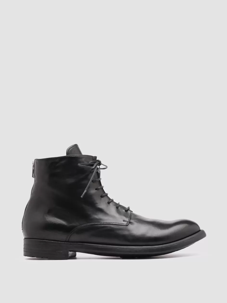 Officine Creative Ankle Boots>HIVE 016 - Leather Boots BLACK