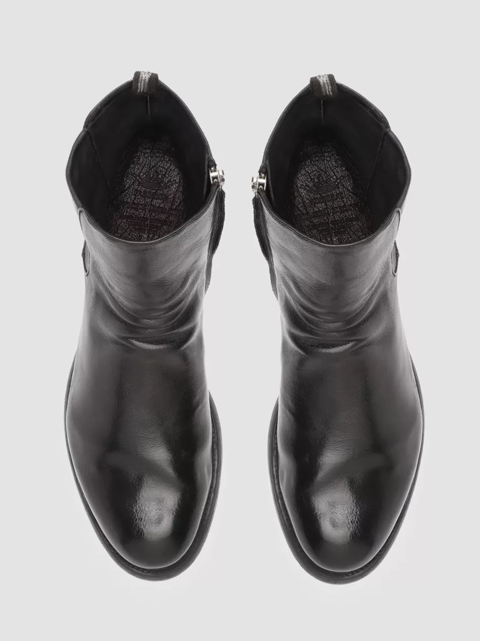 Officine Creative Ankle Boots>HIVE 036 - Leather Ankle Boots BLACK