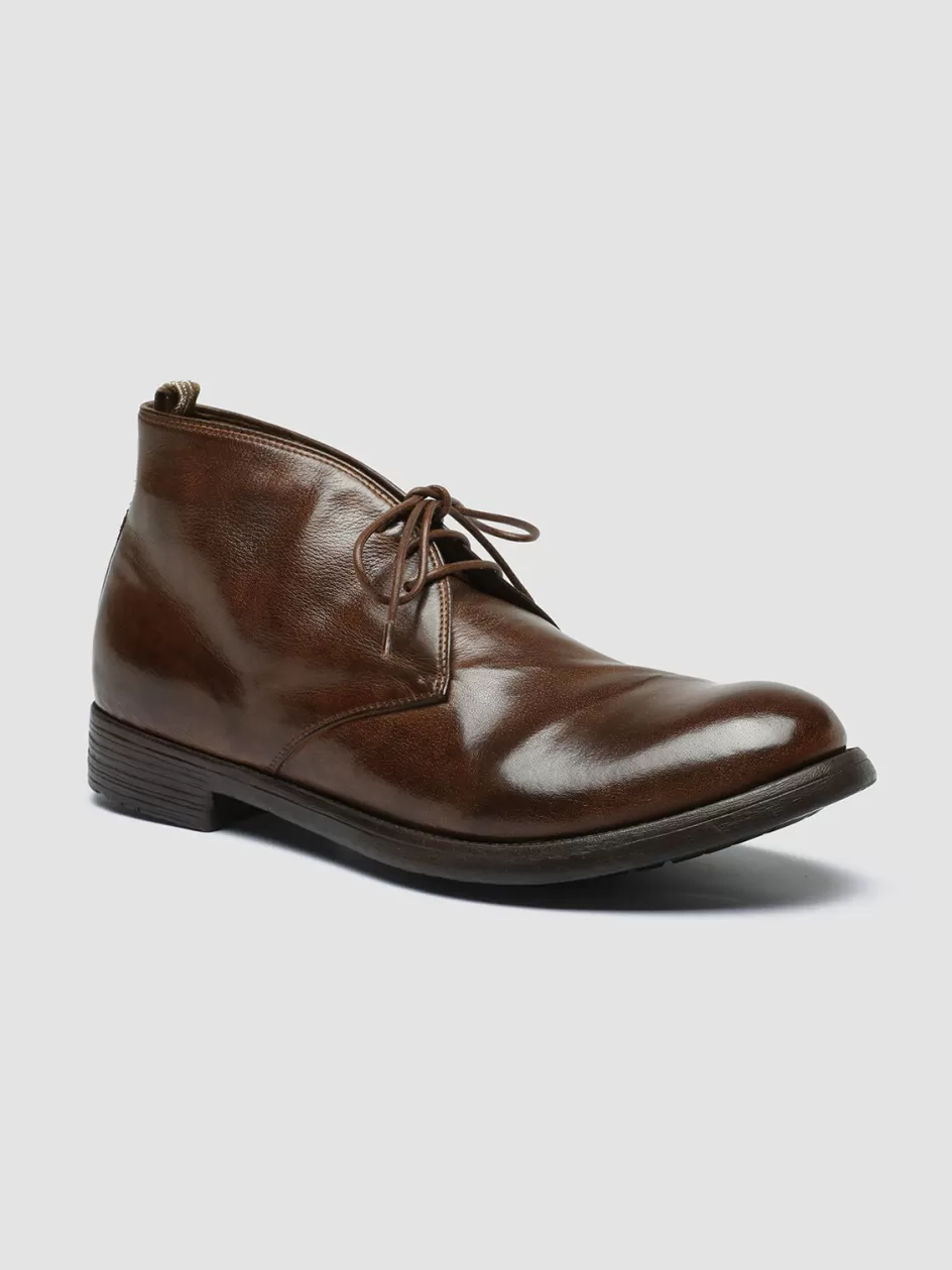 hive_050__brown_leather_chukka_boots_101832.webp Officine Creative Ankle Boots>HIVE 050 - Brown Leather Chukka Boots DARK BROWN