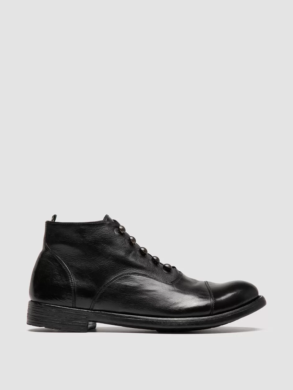 Officine Creative Ankle Boots>HIVE 059 - Leather Pull-On Boots BLACK