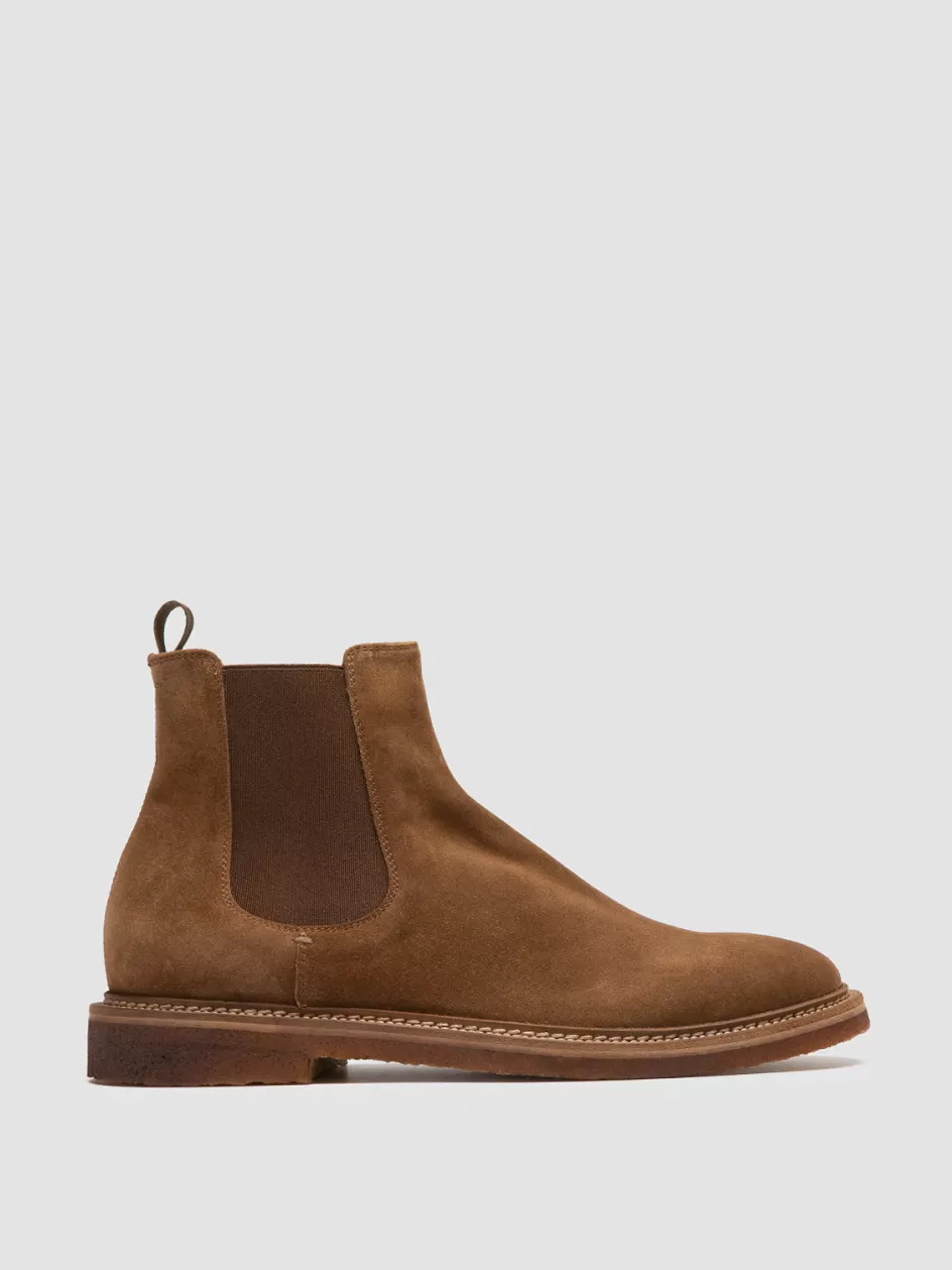 Officine Creative Suede Selection | Icons>HOPKINS CREPE 121 - Brown Suede Chelsea Boots BIRRA