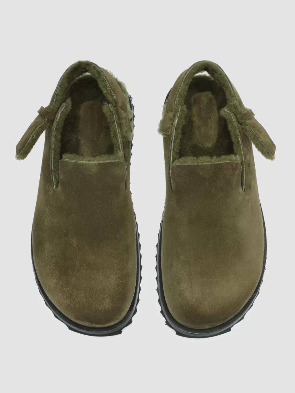 Officine Creative Sandals>INTROSPECTUS 004 - Suede Back Strap Sandals GREEN