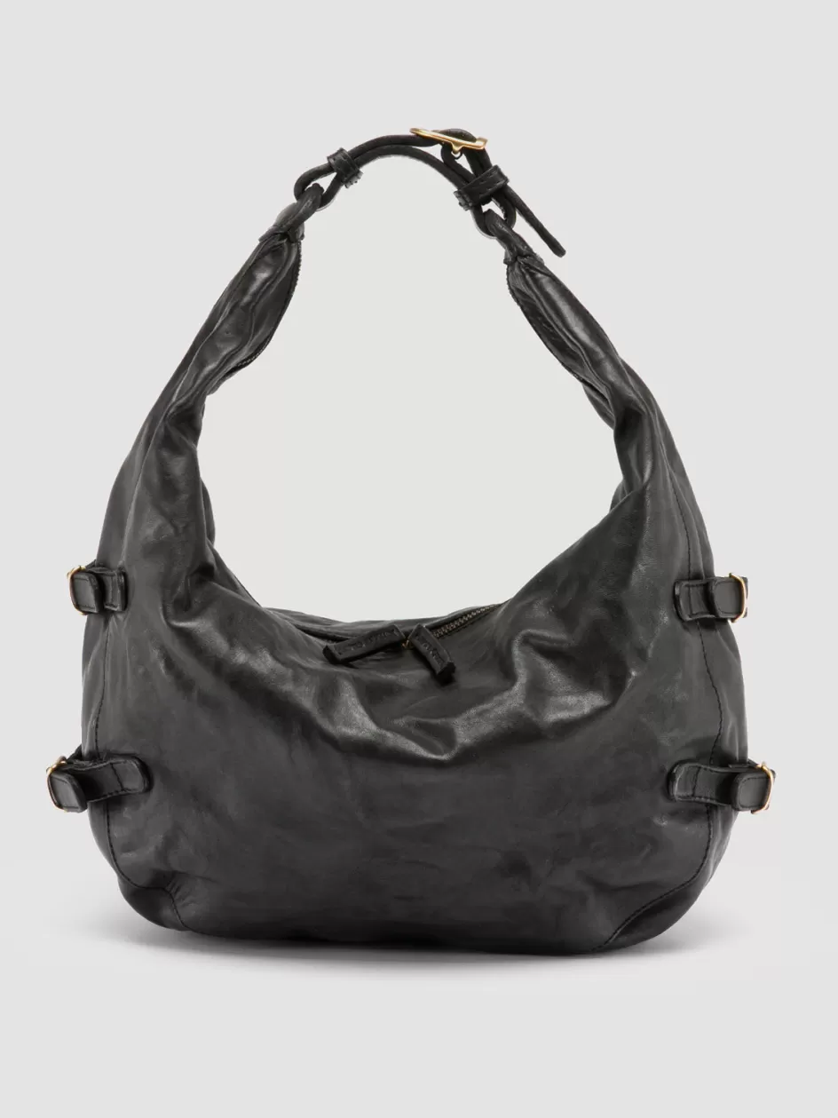 Officine Creative Bags>JULIE 008 - Leather Shoulder Bag BLACK