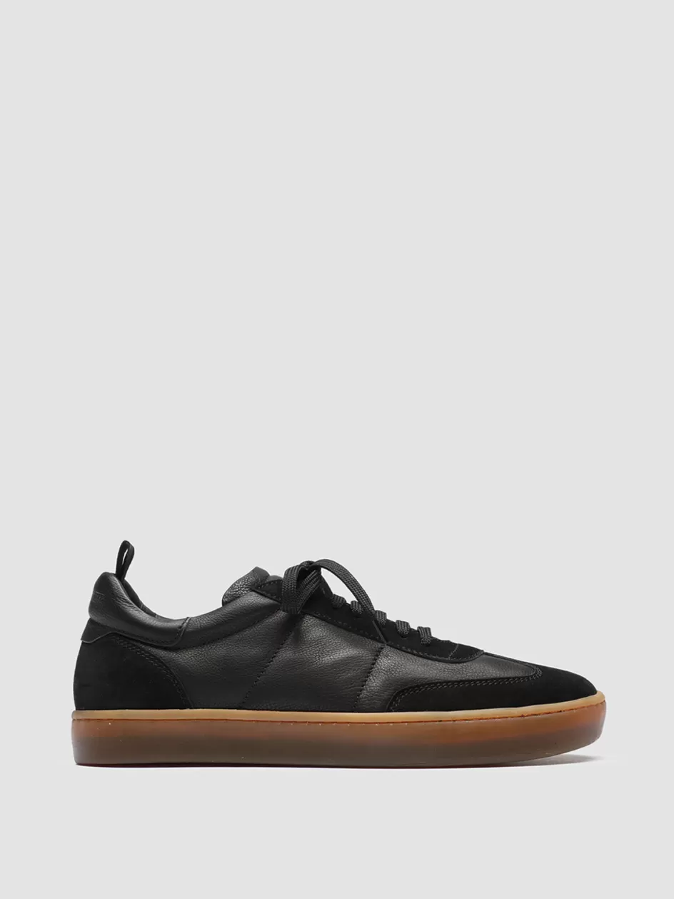 Officine Creative Sneakers>KOMBINED 001 - Leather Sneakers Latex Sole BLACK