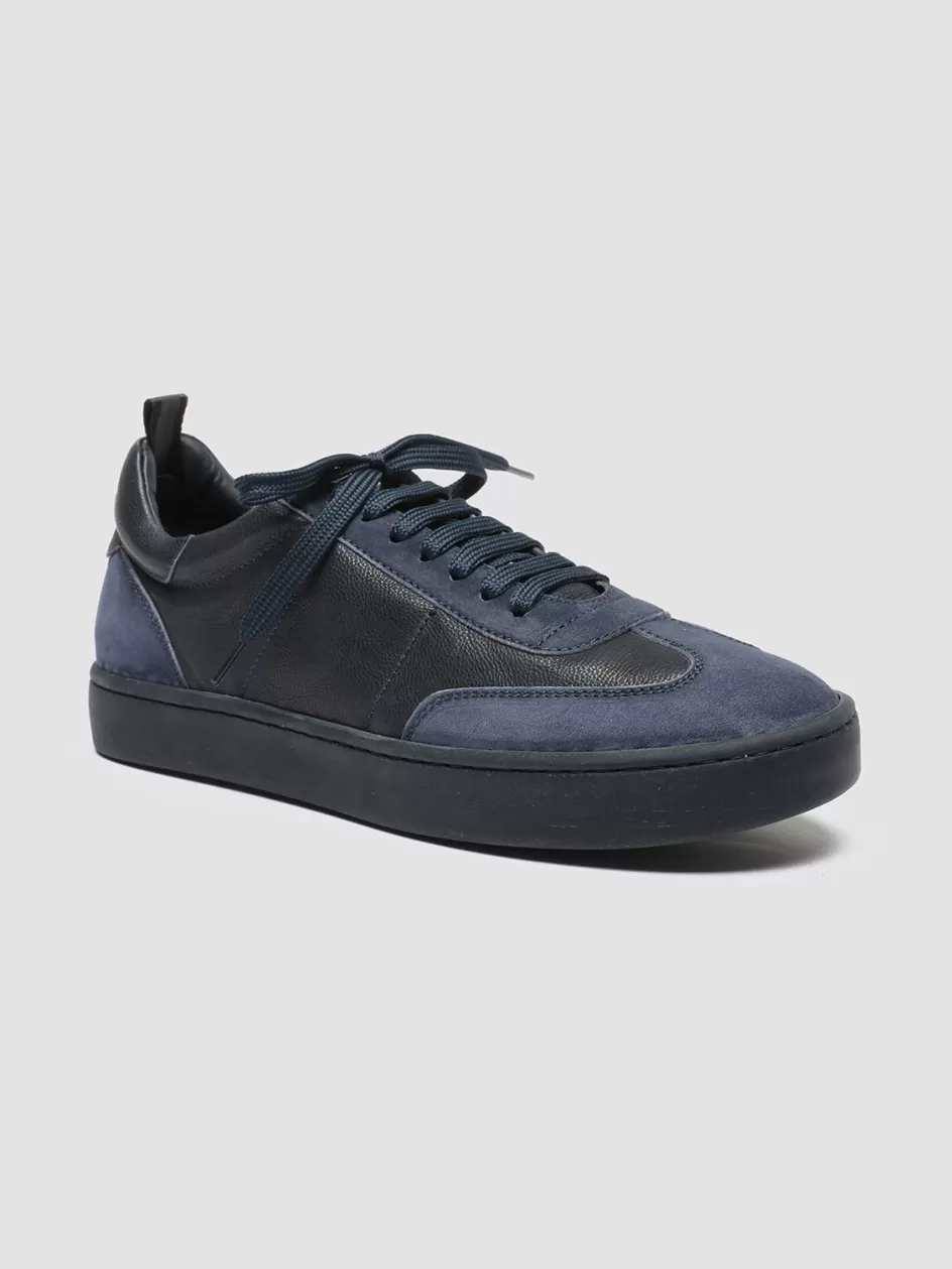 kombined_001__blue_leather_and_suede_low_top_sneakers_100559.webp Officine Creative Sneakers>KOMBINED 001 - Leather And Suede Low Top Sneakers BLUE