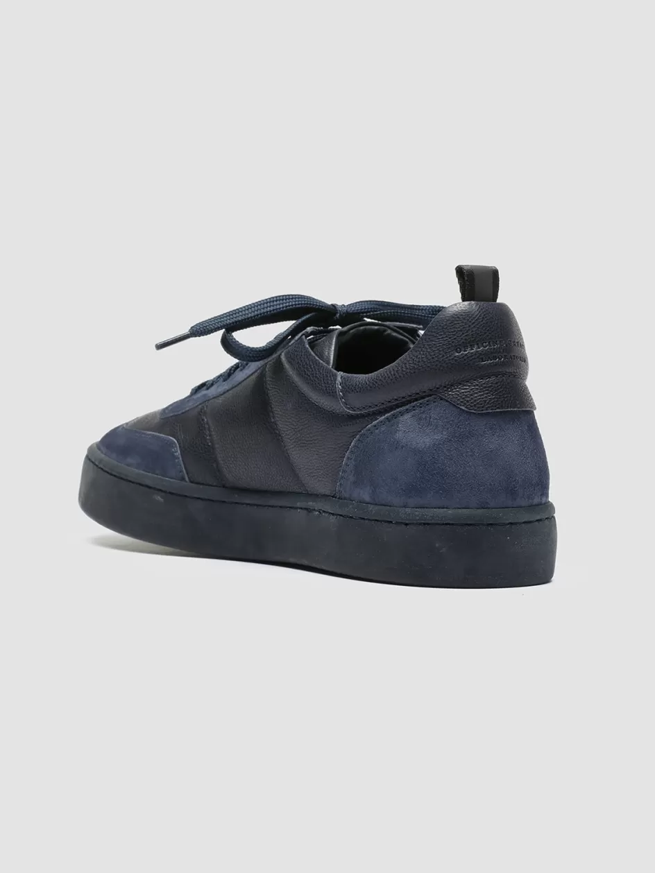 kombined_001__blue_leather_and_suede_low_top_sneakers_100560.webp Officine Creative Sneakers>KOMBINED 001 - Leather And Suede Low Top Sneakers BLUE