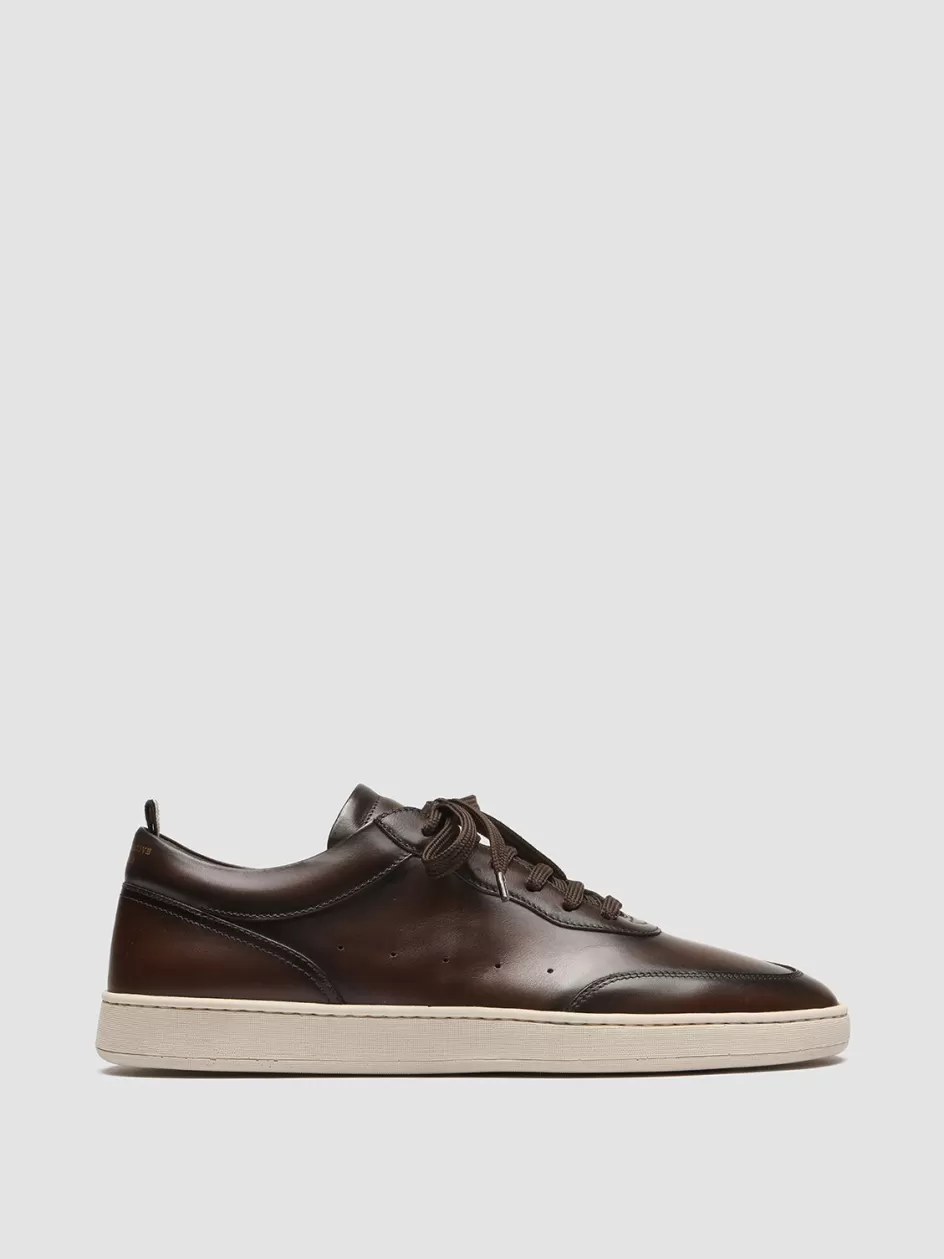 Officine Creative Sustainable Sneakers | Sneakers>KRIS LUX 001 - Brown Leather Sneakers DARK BROWN