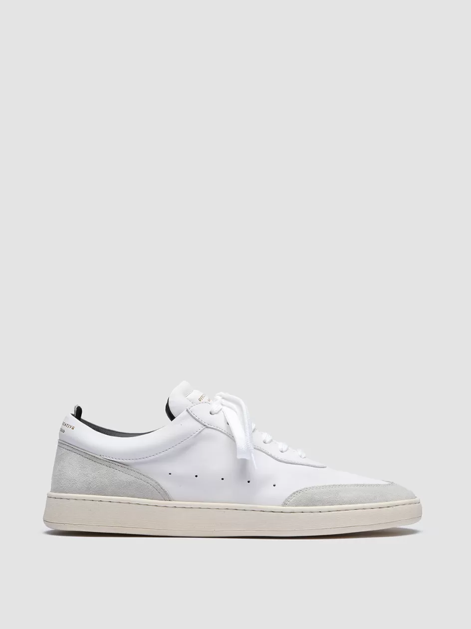 Officine Creative Sustainable Sneakers | Sneakers>KRIS LUX 001 - White Leather And Suede Sneakers WHITE/GREY