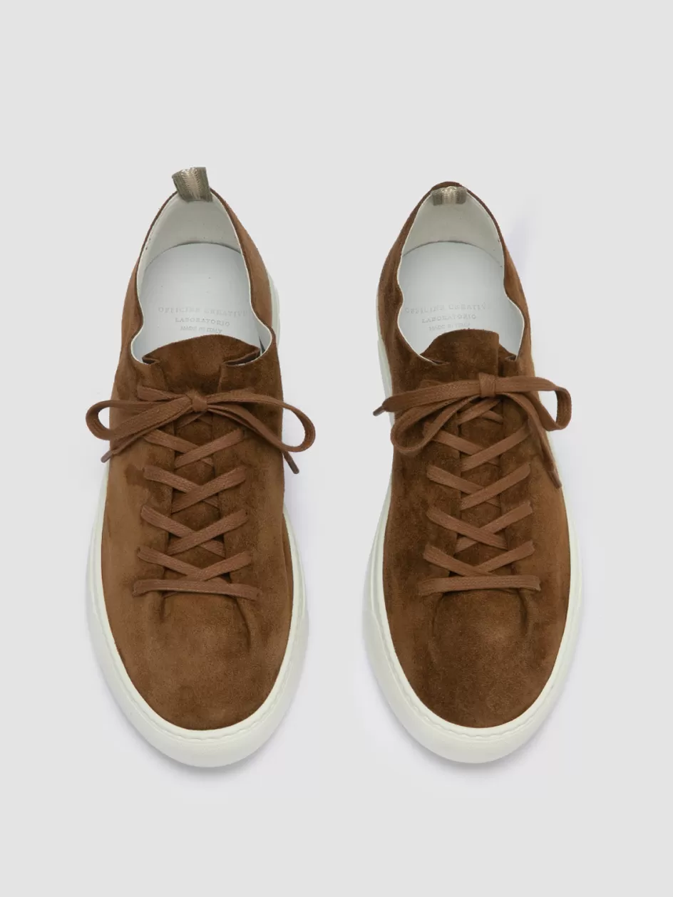 Officine Creative Sneakers>LEGGERA 001 - Brown Suede Low Top Sneakers BIRRA