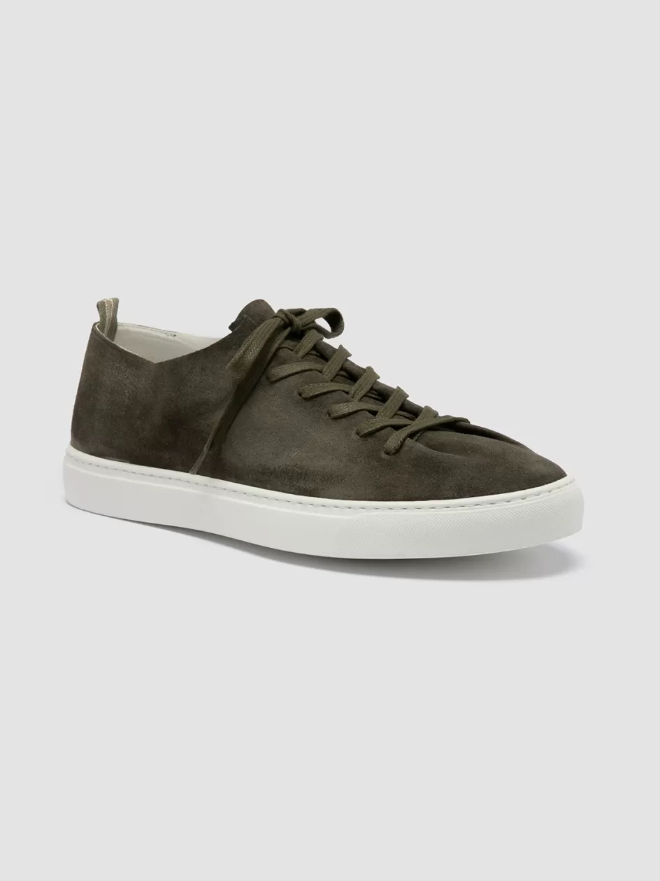 leggera_001__green_suede_low_top_sneakers_100538.webp Officine Creative Sneakers>LEGGERA 001 - Green Suede Low Top Sneakers MILITARY