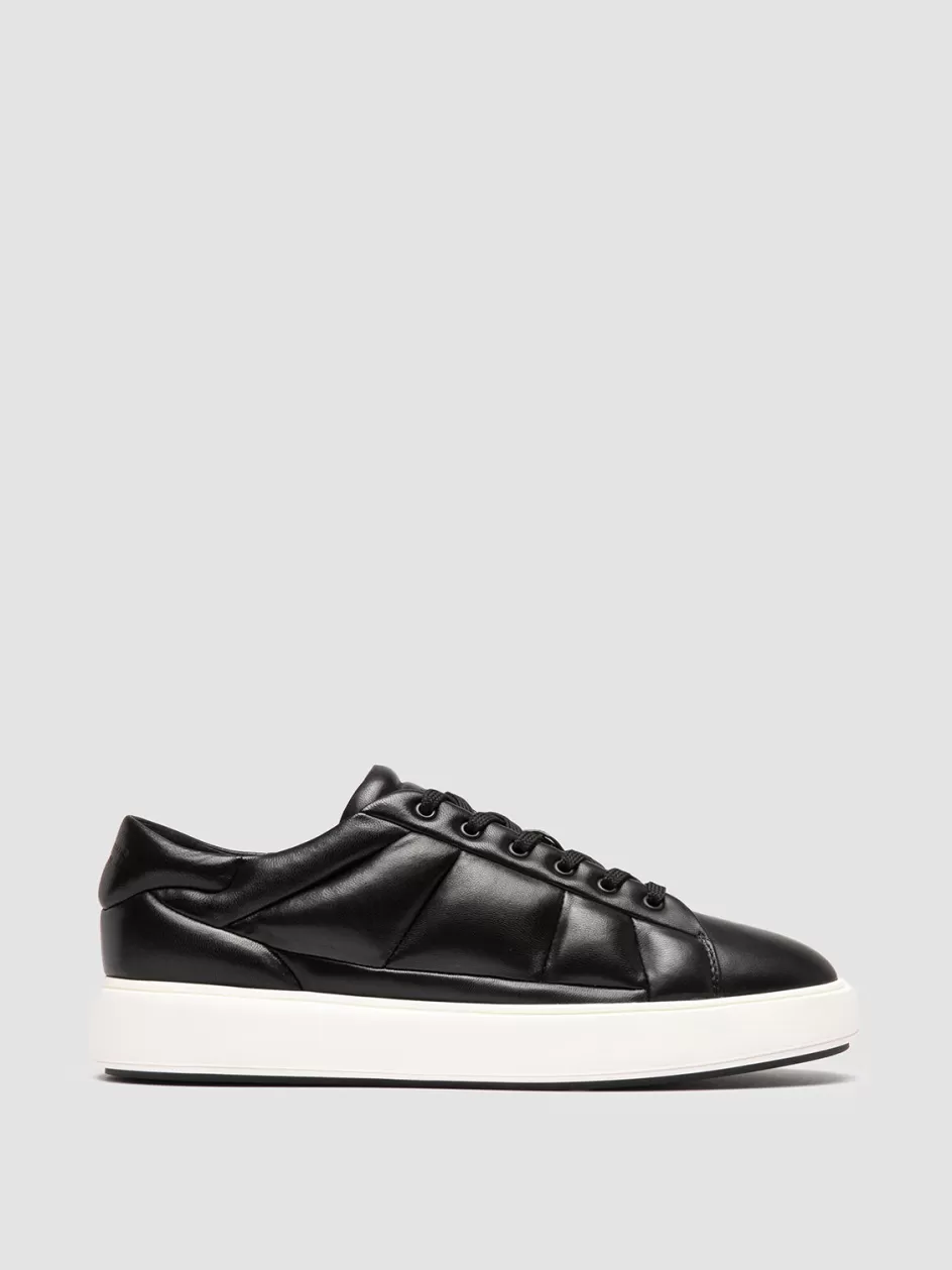 Officine Creative Sneakers>LEISURE 001 - Leather Low Top Sneakers BLACK