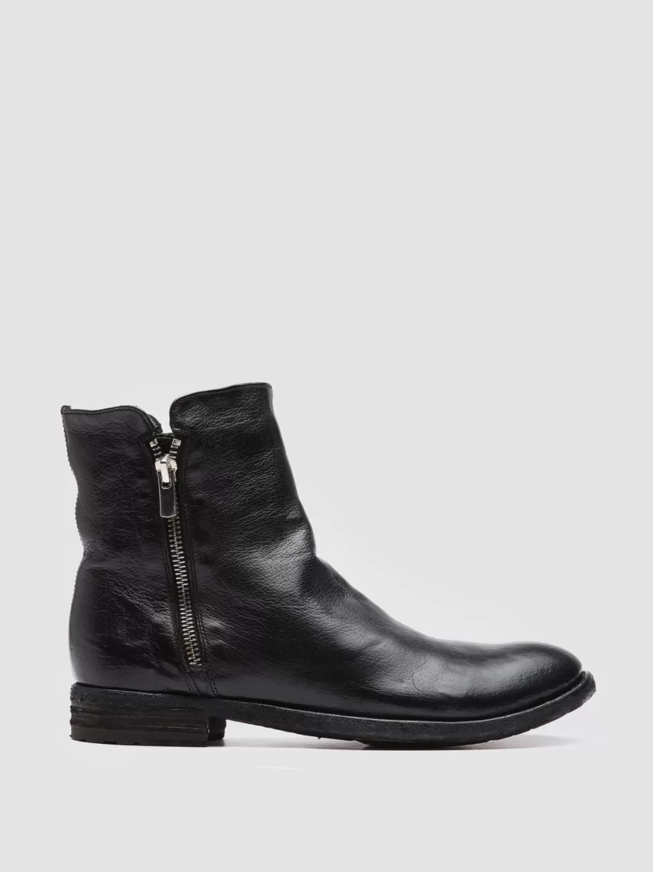 Officine Creative Boots & Booties>LEXIKON 097 - Leather Booties BLACK