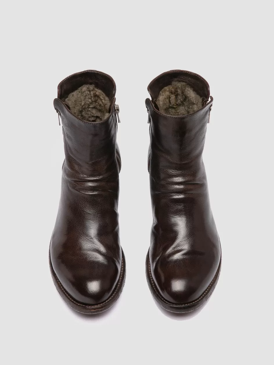 Officine Creative Boots & Booties>LEXIKON 097 - Brown Leather Booties
