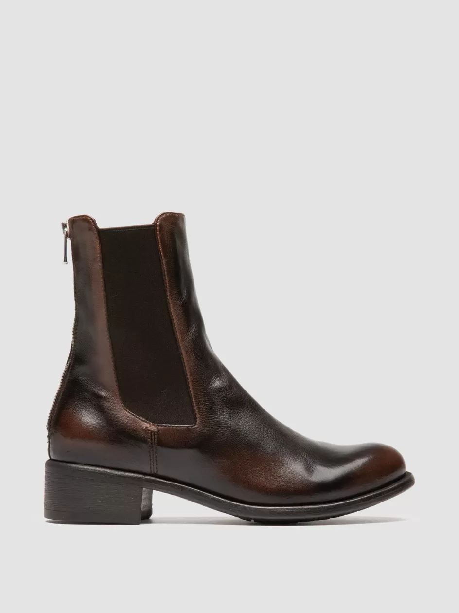 Officine Creative Boots & Booties>LIS 003 - Brown Leather Chelsea Boots CAFFE'/T.MORO 25                                  