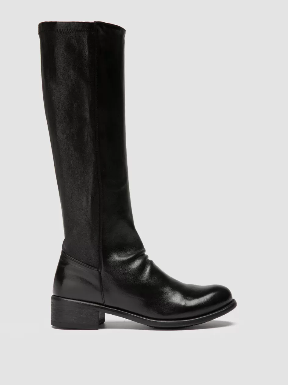 Officine Creative Boots & Booties>LIS 005 - Black Leather Zipped Boots NERO                                              