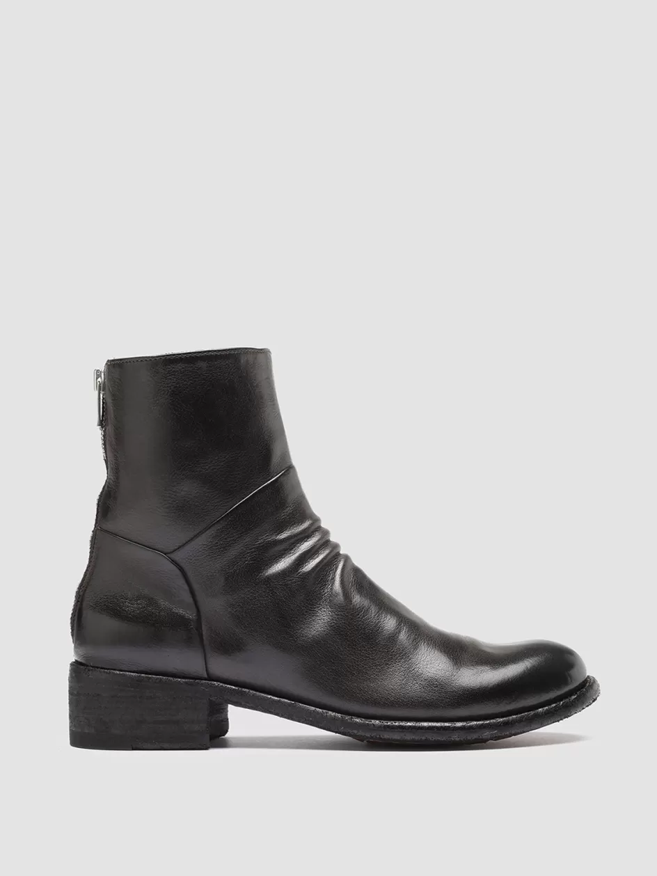 Officine Creative Boots & Booties>LISON 047 - Brown Leather Ankle Boots EBANO