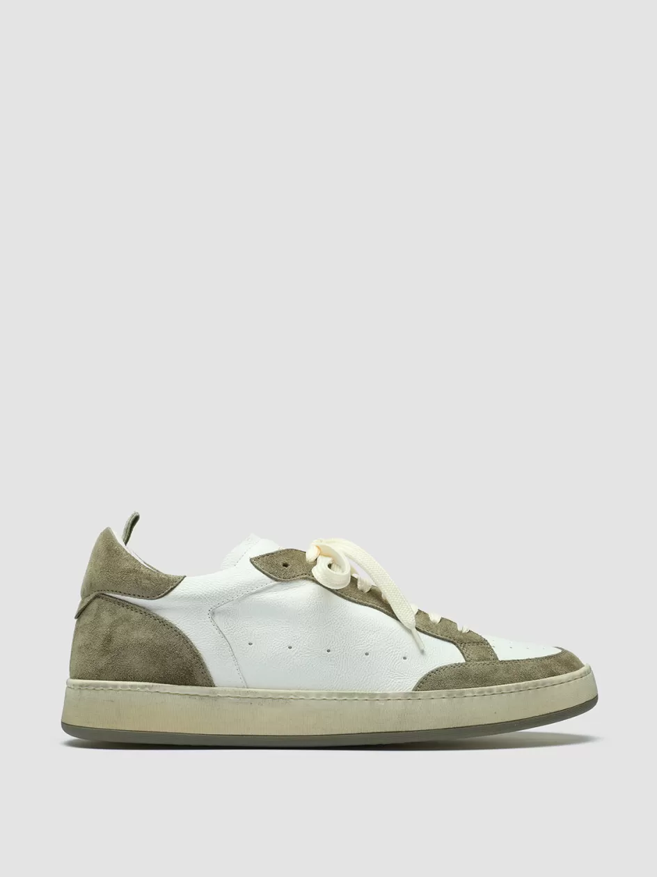 Officine Creative Sustainable Sneakers | Sneakers>MAGIC 001 - White Leather And Suede Low Top Sneakers WHITE/TAUPE