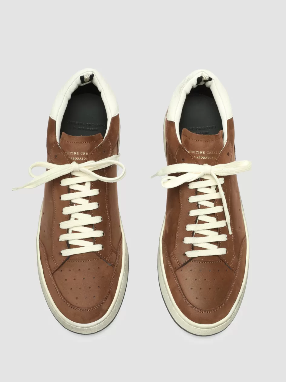 Officine Creative Sustainable Sneakers | Sneakers>MAGIC 002 - Brown Nabuk Low Top Sneakers LIGHT BROWN/WHITE