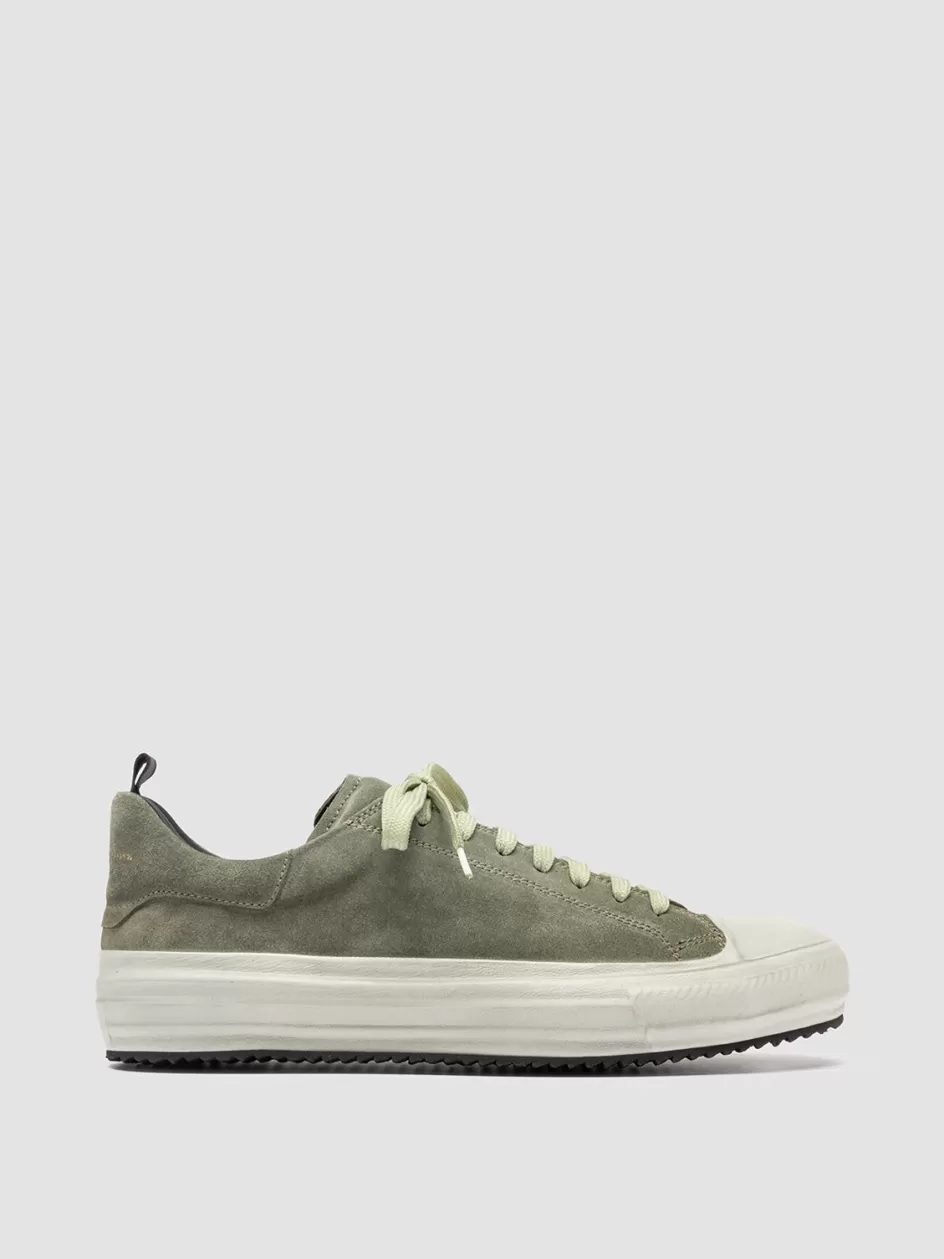 Officine Creative Suede Selection | Sneakers>MES 009 - Leather And Suede Low Top Sneakers GREEN