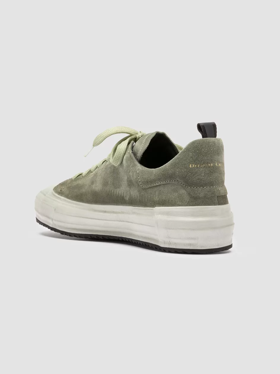 mes_009__green_leather_and_suede_low_top_sneakers_97392.webp Officine Creative Suede Selection | Sneakers>MES 009 - Leather And Suede Low Top Sneakers GREEN