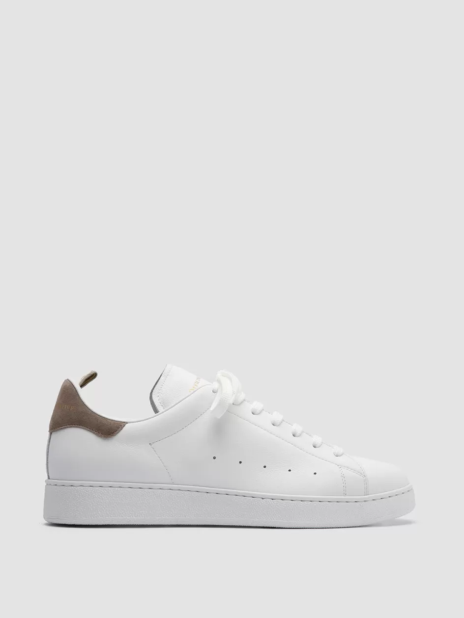 Officine Creative Sneakers>MOWER 002 - White Leather Sneakers WHITE/SLATE