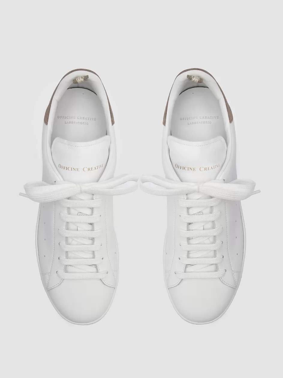 Officine Creative Sneakers>MOWER 002 - White Leather Sneakers WHITE/SLATE
