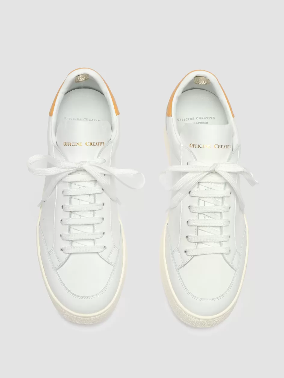 Officine Creative Sneakers>MOWER 007 - White Leather Sneakers WHITE/HONEY