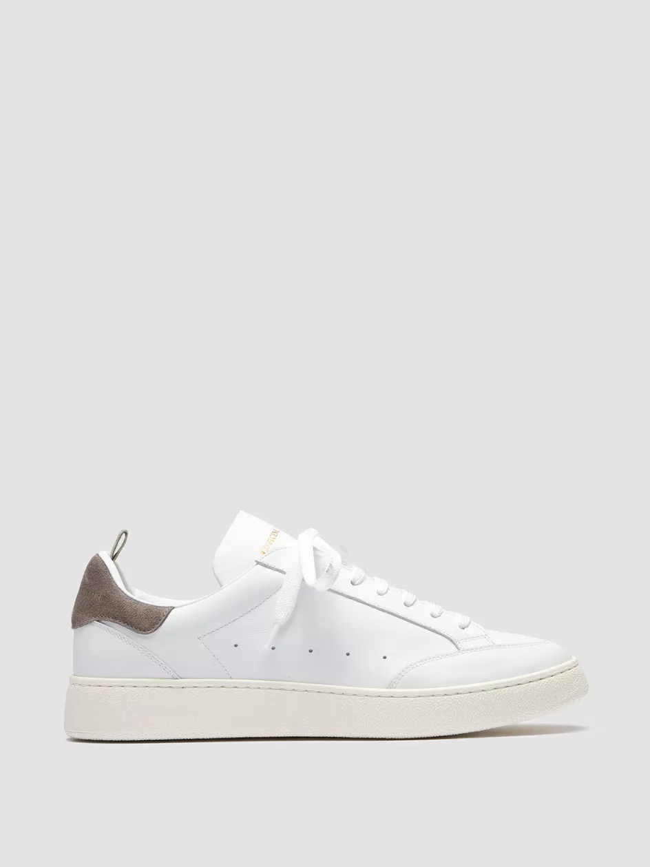 Officine Creative Sneakers>MOWER 007 - White Leather Sneakers WHITE/TAUPE