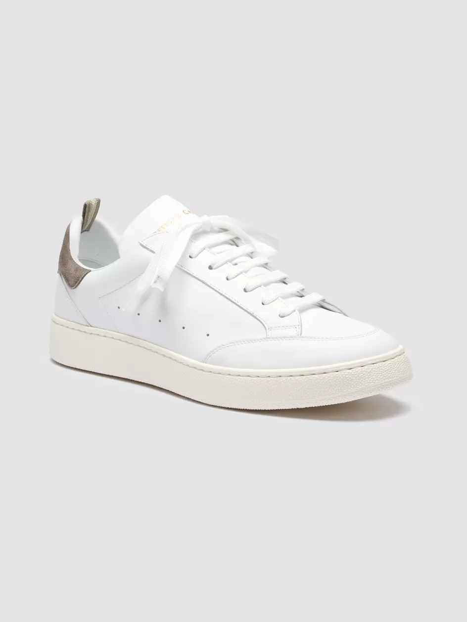 mower_007__white_leather_sneakers_100414.webp Officine Creative Sneakers>MOWER 007 - White Leather Sneakers WHITE/TAUPE