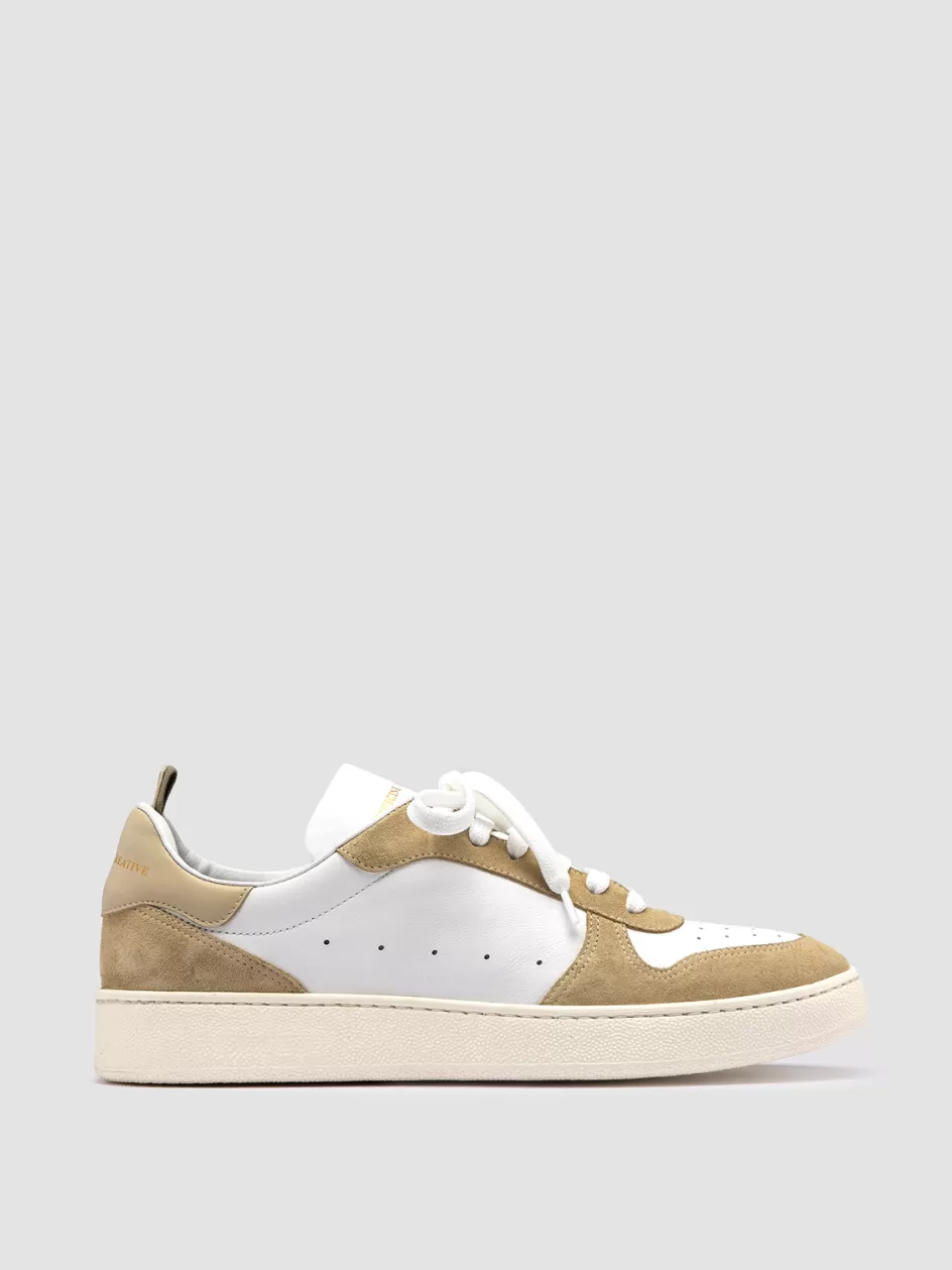 Officine Creative Sneakers>MOWER 008 - White Leather And Suede Low Top Sneakers MULTICOLOR