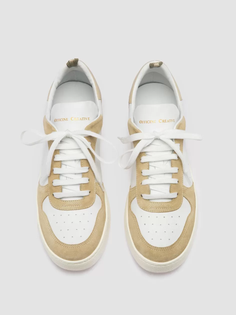 Officine Creative Sneakers>MOWER 008 - White Leather And Suede Low Top Sneakers MULTICOLOR