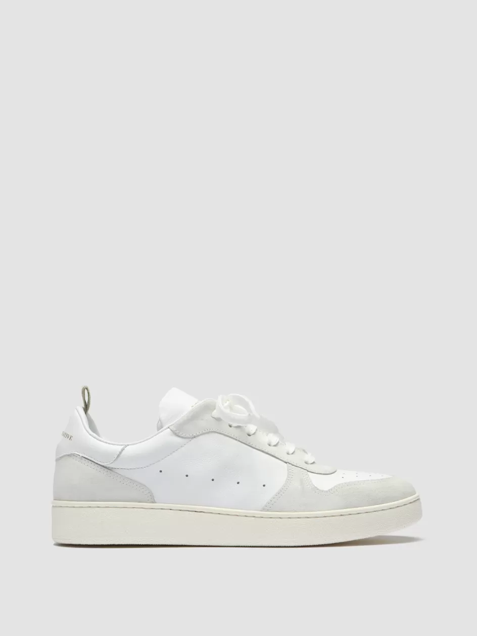 Officine Creative Sneakers>MOWER 008 - Leather And Suede Sneakers WHITE