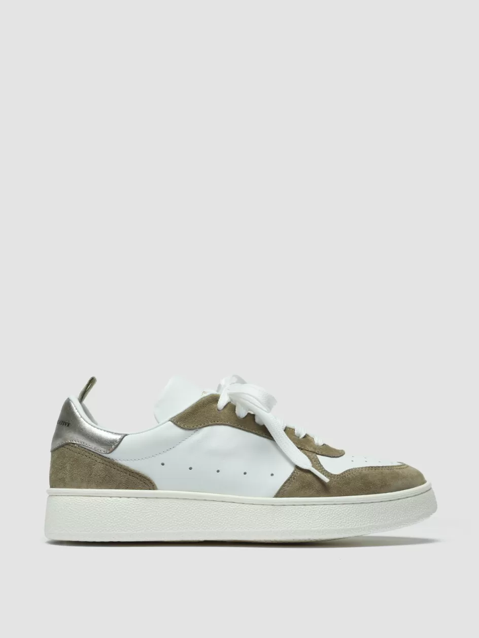 Officine Creative Sneakers>MOWER 110 - White Leather Low Top Sneakers MULTICOLOR