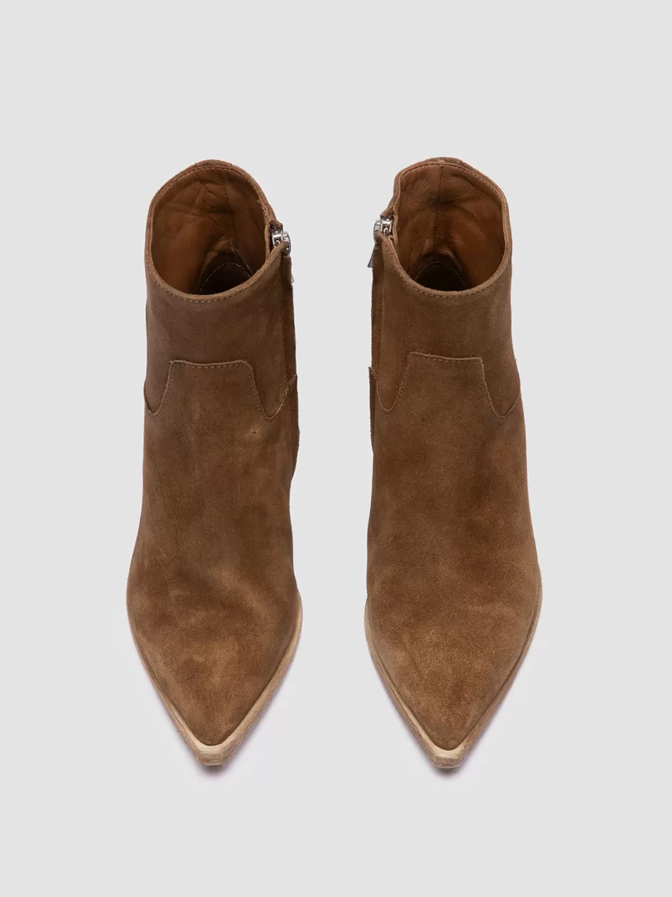 Officine Creative Boots & Booties>NOELIE DD 102 - Brown Suede Zipped Boots BIRRA                                             