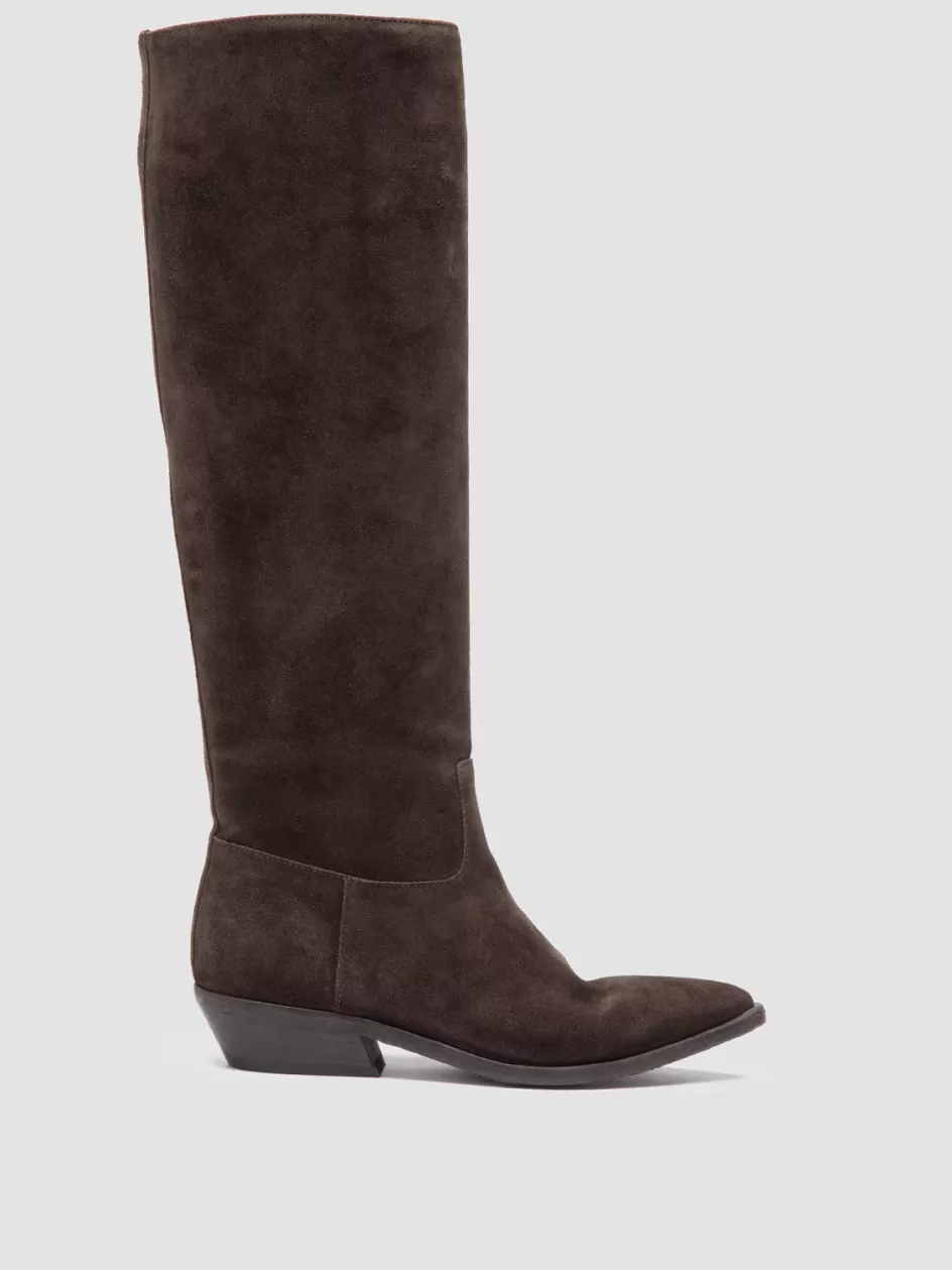 Officine Creative Boots & Booties>NOELIE DD 104 - Brown Suede Pull On Boots PEPE