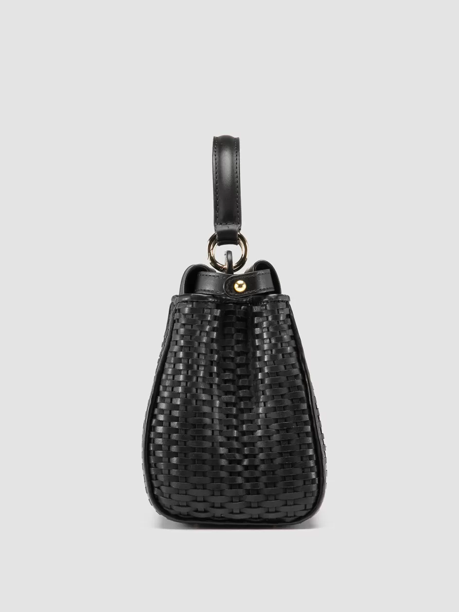 nolita_029__black_woven_leather_handle_bag_105064.webp Officine Creative Bags>NOLITA 029 - Woven Leather Handle Bag BLACK