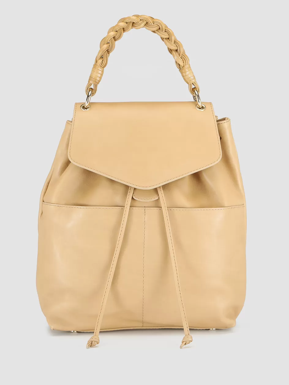 Officine Creative Bags>NOLITA WOVEN 213 - Leather Backpack BEIGE
