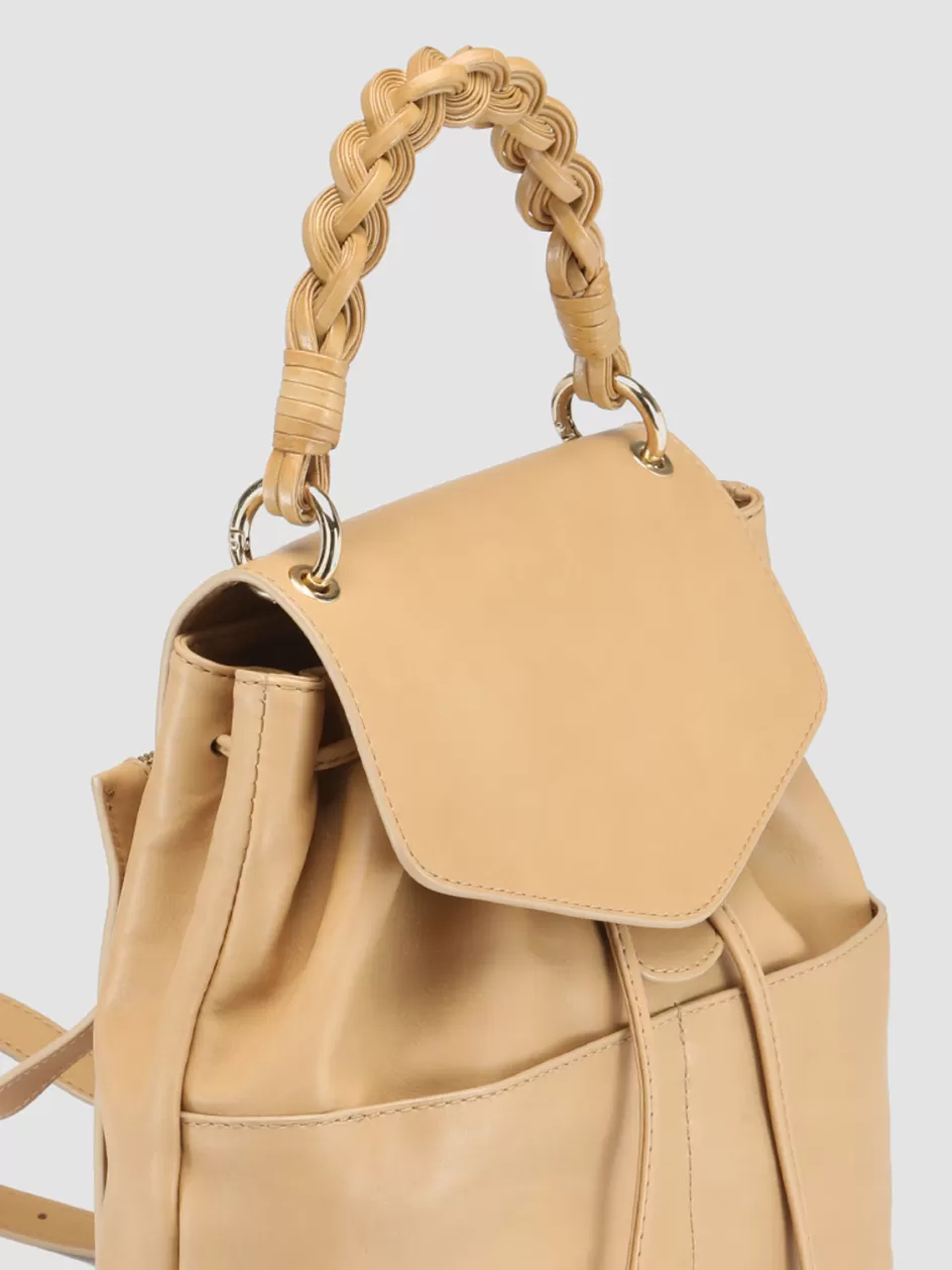 Officine Creative Bags>NOLITA WOVEN 213 - Leather Backpack BEIGE
