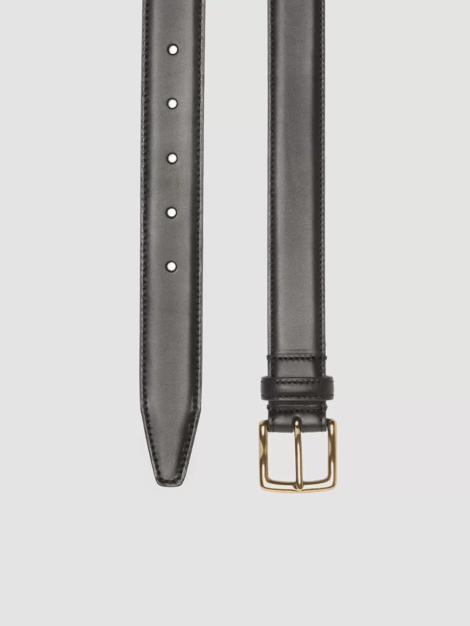 Officine Creative Belts>OC STRIP 05 - Leather Belt BLACK