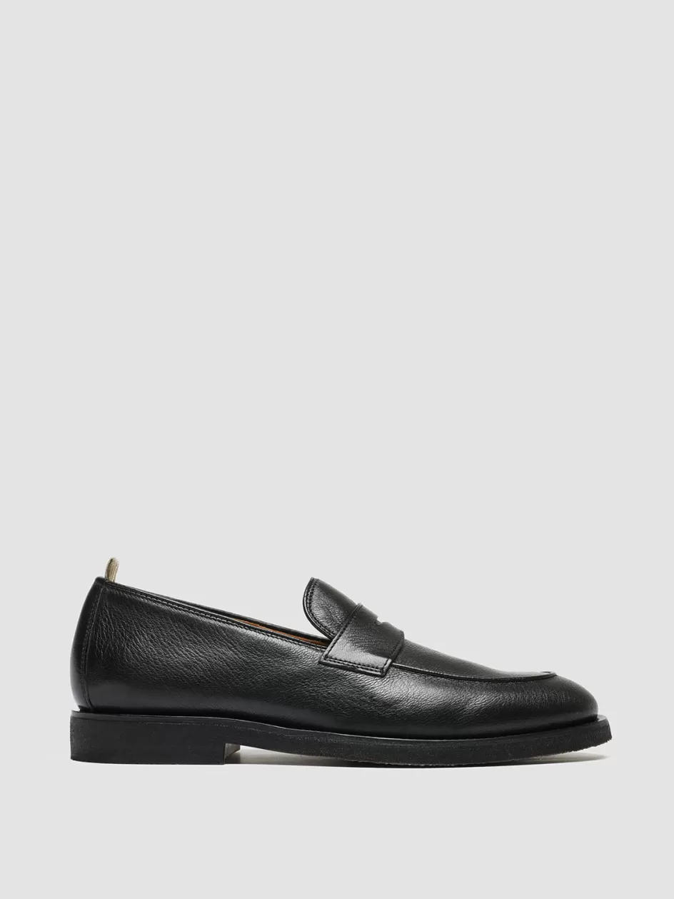 Officine Creative Loafers>OPERA FLEXI 101 - Leather Penny Loafers BLACK