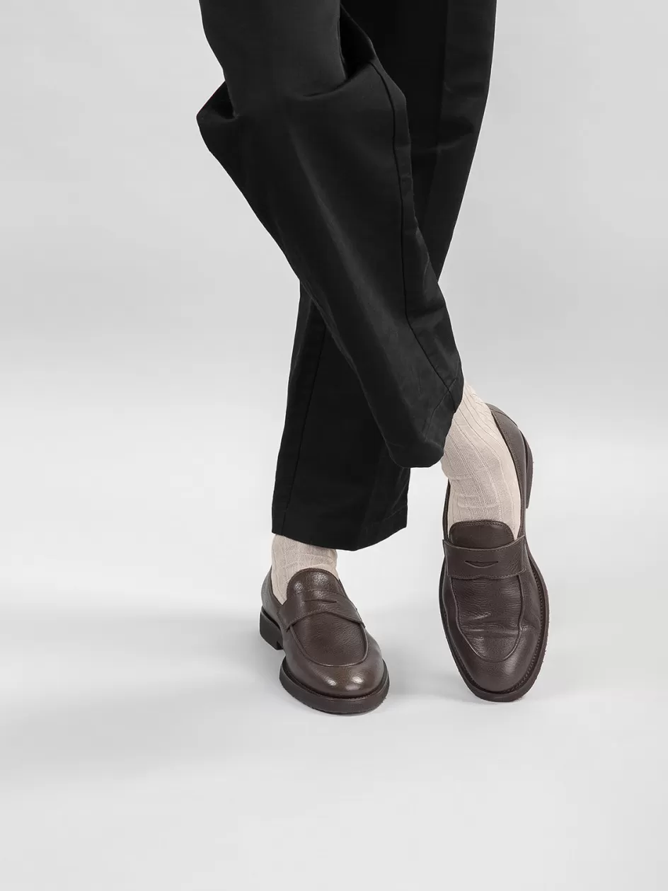 opera_flexi_101__brown_leather_penny_loafers_101161.webp Officine Creative Loafers>OPERA FLEXI 101 - Brown Leather Penny Loafers DARK BROWN