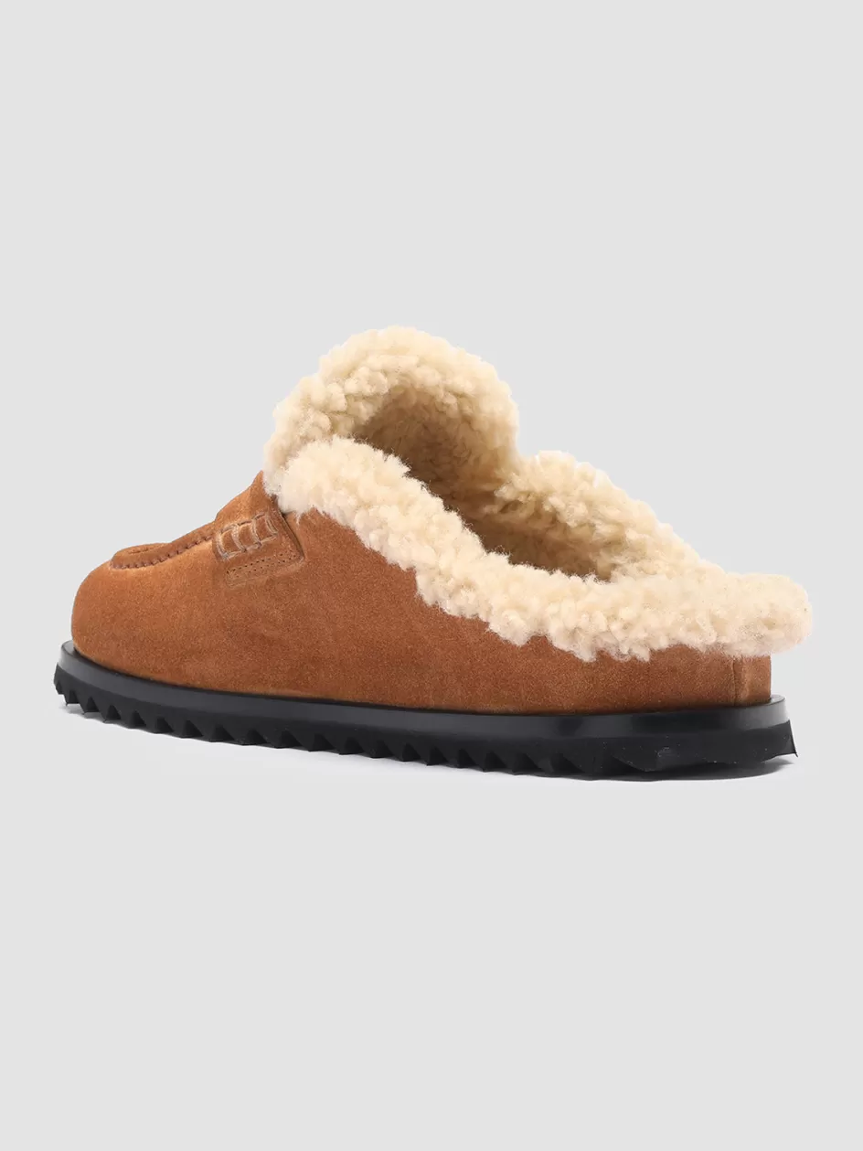 pelagie_dhiver_007__brown_suede_and_shearling_mules_105382.webp Officine Creative Sandals | Mules>PELAGIE D’HIVER 007 - Brown Suede And Shearling Mules TERRA/TART